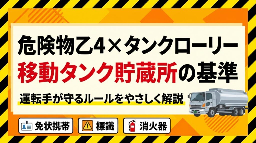 危険物乙4×タンクローリー 移動タンク貯蔵所の基準